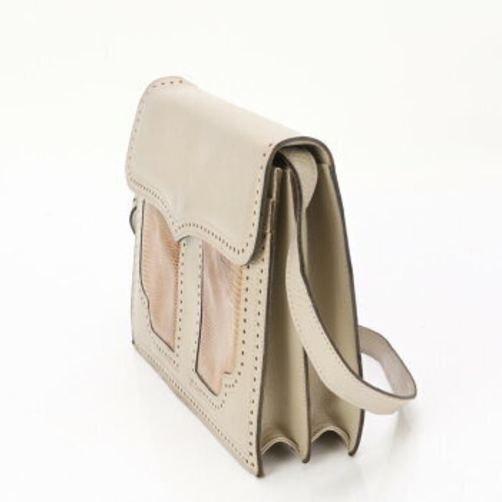 Yves Saint Laurent YSL Beige Tan lizard leather shoulder bag tote handbag ELM - Picture 3 of 14